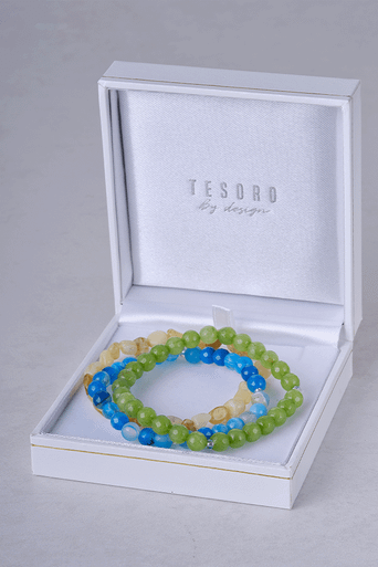Agate Stone Bracelet Stack in presentation box