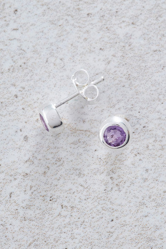 Sterling Silver & Amethyst Earrings