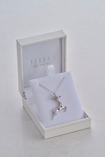 Ruby Nosed Rudolf Pendant