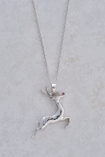 Ruby Nosed Rudolf Pendant