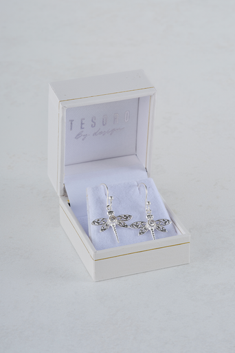 Birthstone Dragonfly Earrings October