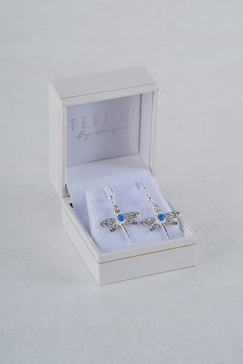 Birthstone Dragonfly Earrings April