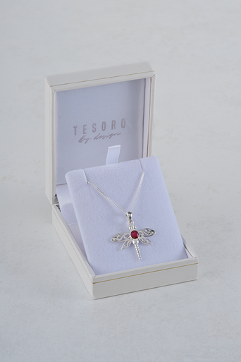 Birthstone Dragonfly Pendant July