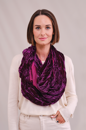 Velvet Shawl in Blackcurrant