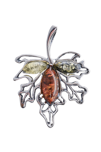 Amber Maple Leaf Brooch & Pendant