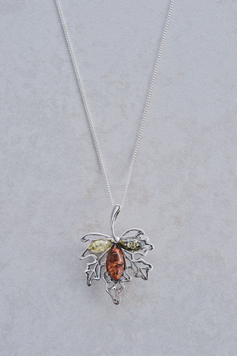 Amber Maple Leaf Brooch & Pendant