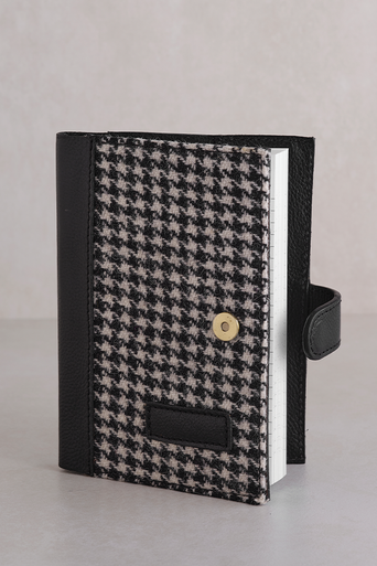 Harris Tweed & Leather Notebook in Houndstooth