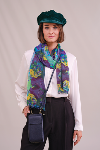 Palermo Italian Leather Phone Bag in Dark Grey