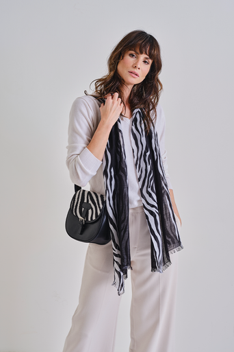 Zebra Cashmere Silk Pashmina Stole & Handbag (TH700)