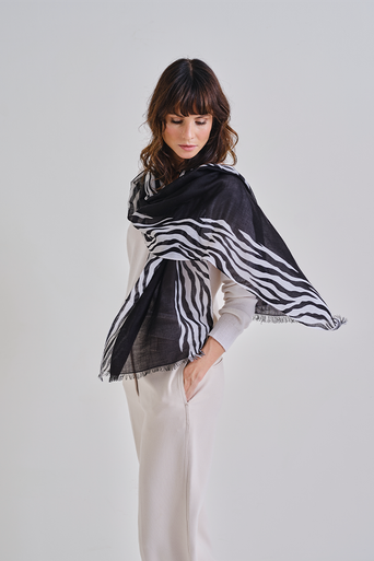 Zebra Cashmere Silk Pashmina Stole