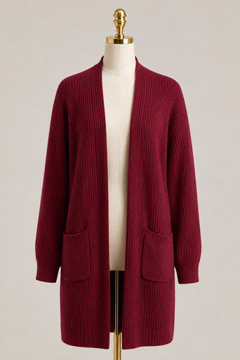 Burgundy Cashmere Coatigan Size S/M