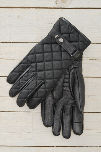 Quilted Wax Leather Gloves