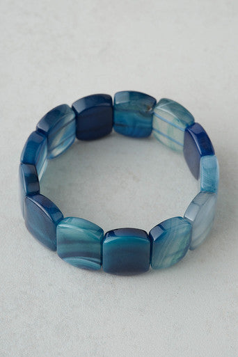 Blue Agate Stretch Bracelet