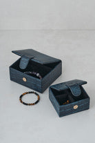 Croc Leather Jewellery Trinket Boxes small and medium