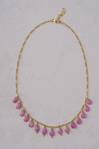 Gold & Pink Moonstone Necklace
