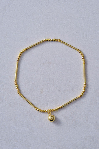 Gold Stretch Bracelet Ball Charm 