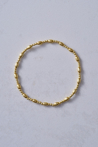 Gold Stretch Bracelet Rice Beads