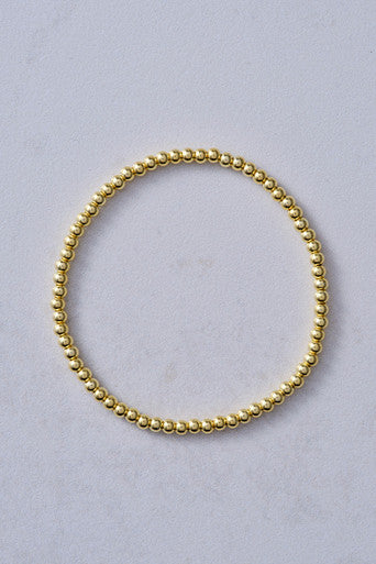 Gold Stretch Bracelet Round Beads 