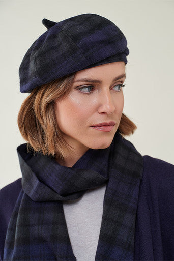 Lambswool Beret & Scarf in Blackwatch