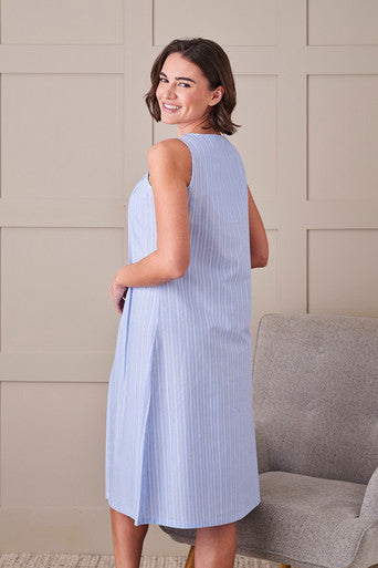 model wearing Lightweight Cotton Nightdress back view