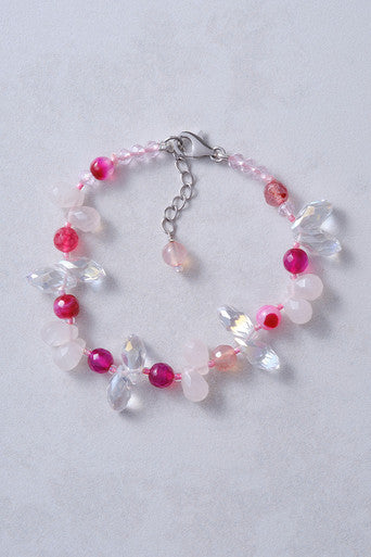 Rose Quartz, Crystal & Pink Agate Bracelet