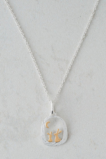 Sterling Silver Bunnies Pendant