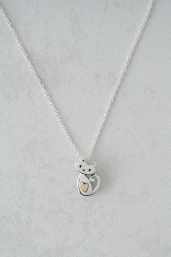 Sterling Silver  Kitten Pendant 