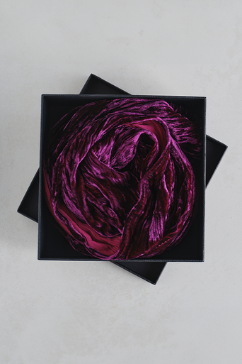 Velvet Shawl in Blackcurrant