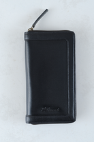 Zip Round Leather Travel Wallet
