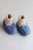 Sheepskin Baby Booties in Baby Blue
