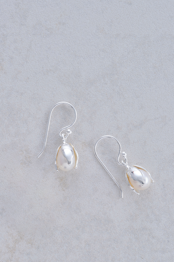 Sterling Silver & Freshwater Pearl Snowdrop Earrings