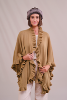 Cashmere & Merino Frill Wrap in Caramel