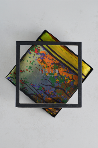 Autumn Woodland Large Silk Scarf Boxed