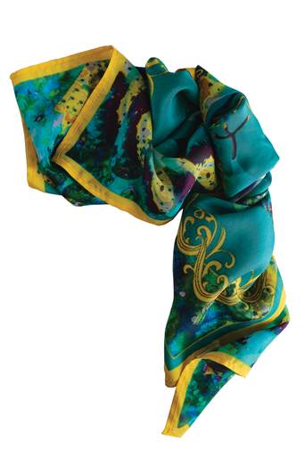 Majestic Peacock Silk Scarf