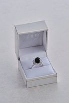 Onyx & Zirconia Adjustable Ring in Box
