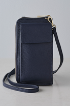 Palermo Italian Leather Phone Bag in Navy