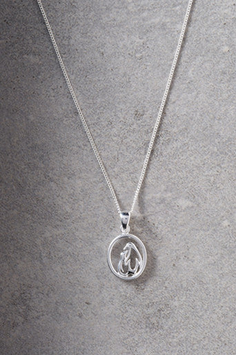 Sterling Silver Mother & Baby Penguin Pendant